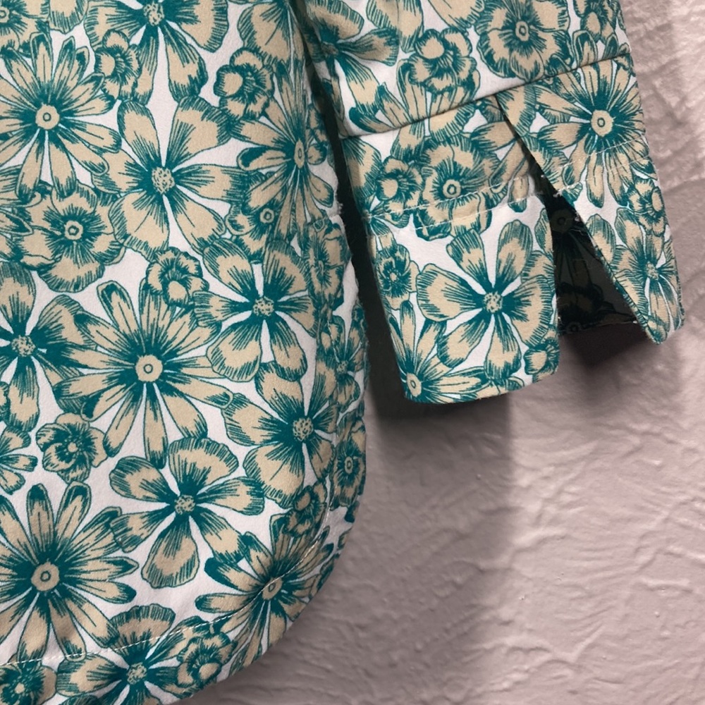 Banana Republic Green Floral Print Long Sleeve V-neck Blouse Top Women's… - Picture 7 of 7